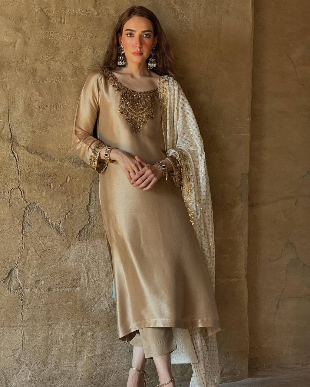 Designer Roman Silk Farshi Salwar Set