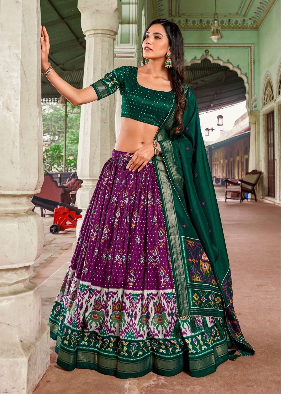 Minakari with foil print Lehenga Blouse with Dupatta