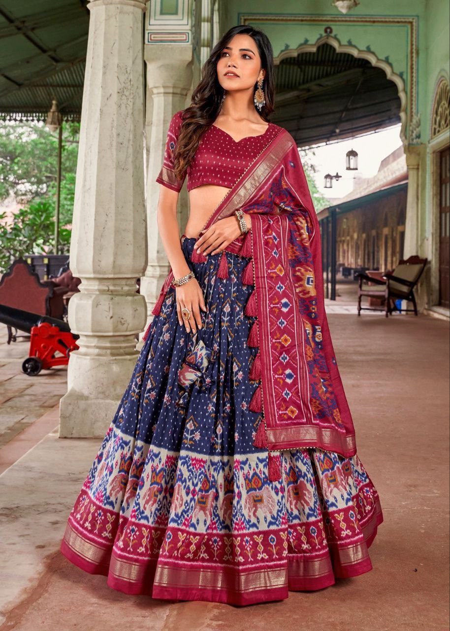 Minakari with foil print Lehenga Blouse with Dupatta