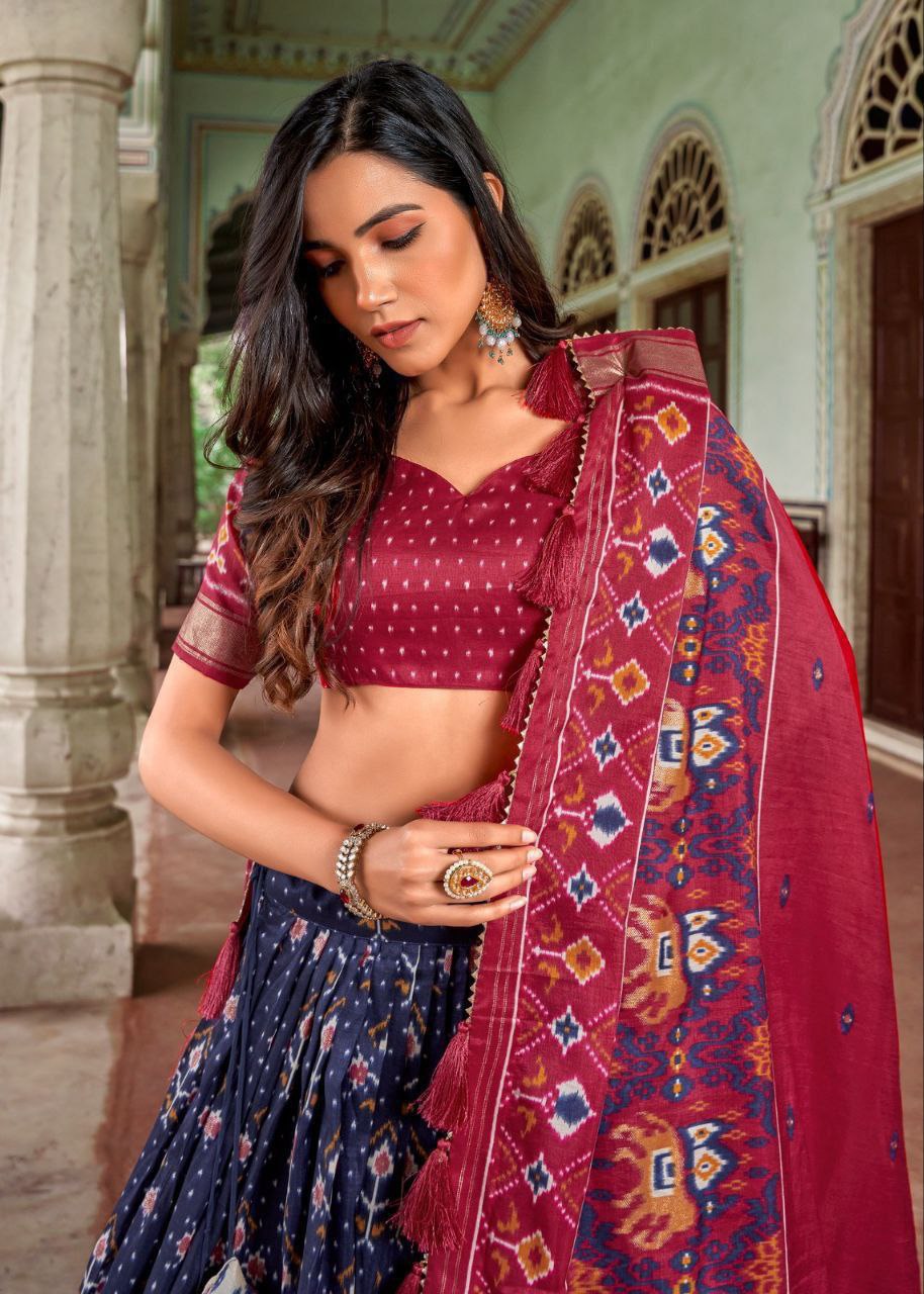 Minakari with foil print Lehenga Blouse with Dupatta