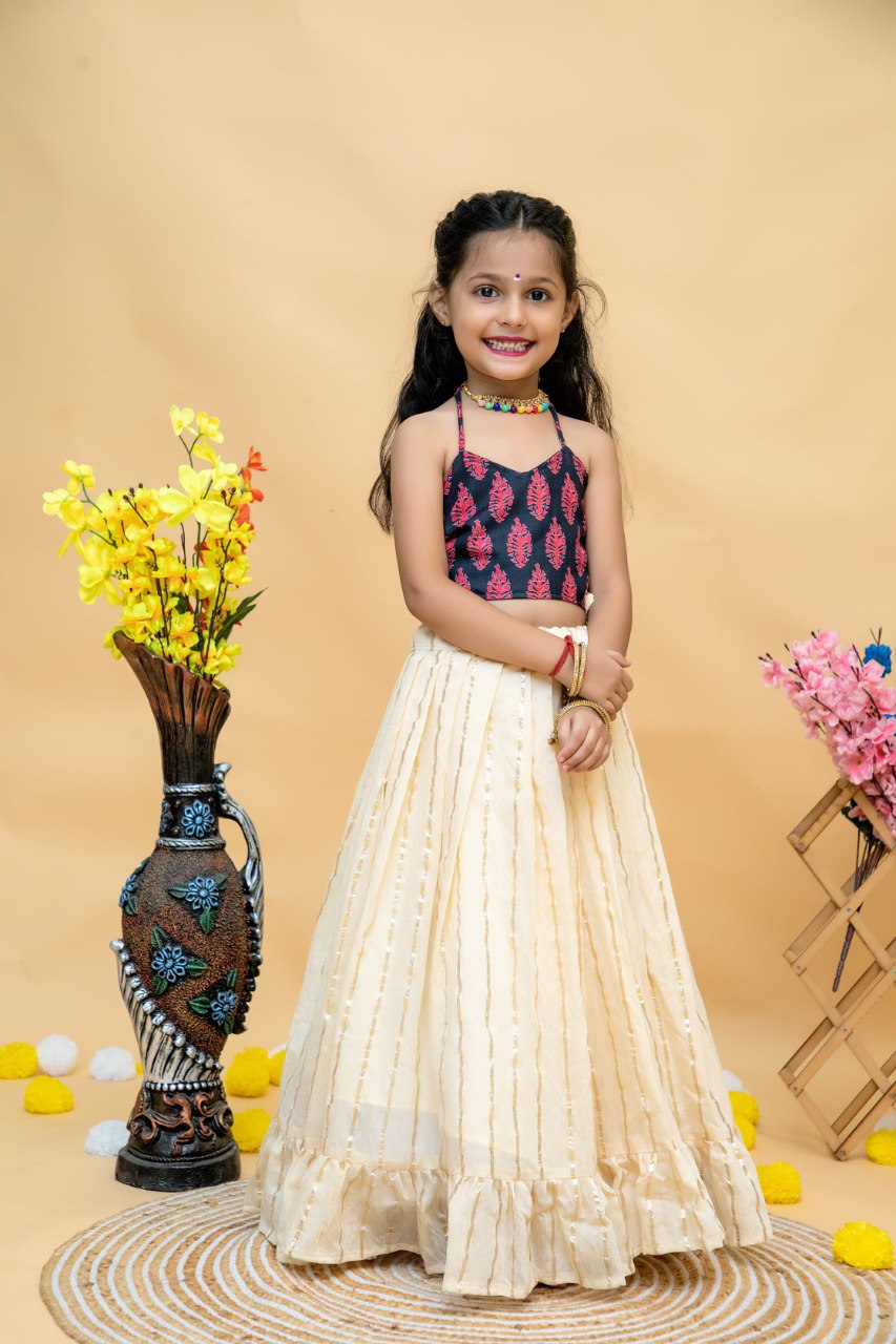 Girls Blouse with Lehenga Dress