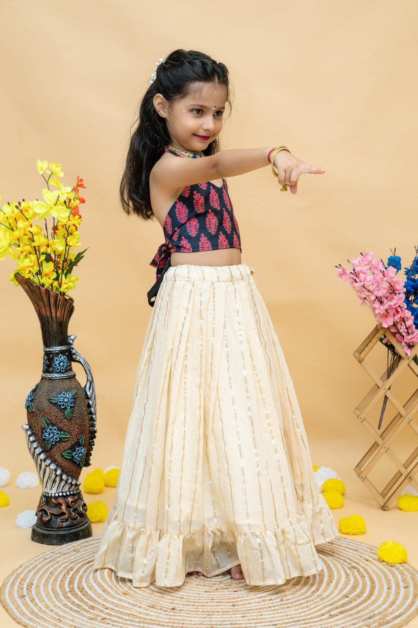 Girls Blouse with Lehenga Dress