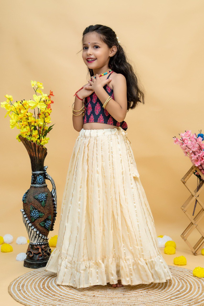 Girls Blouse with Lehenga Dress