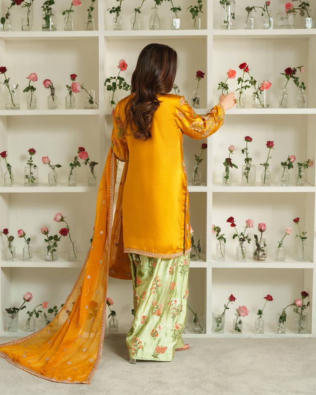 Pakistani New Designer crepe  Party Wear Top & Sharara Set with Fancy Dupatta
