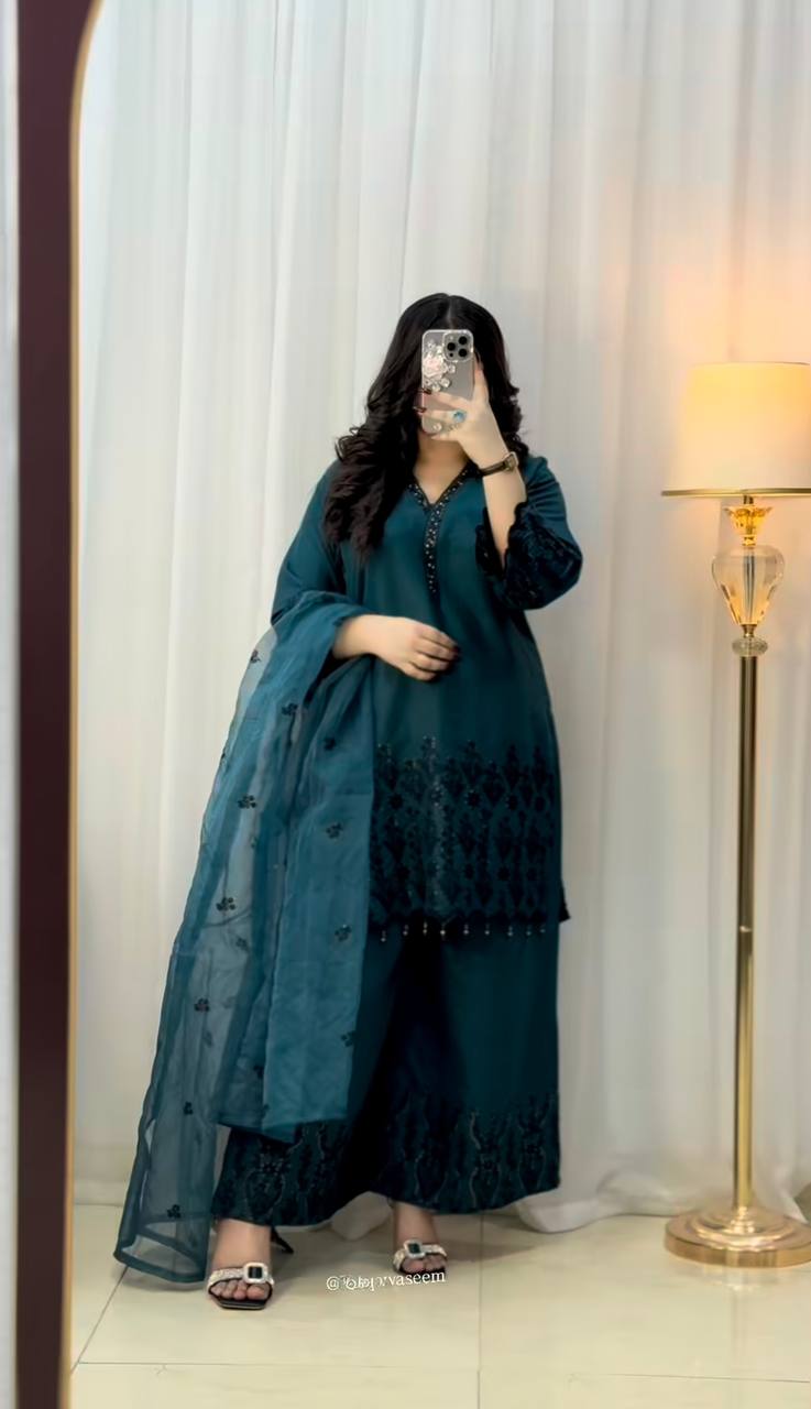 Designer silk suit set for women