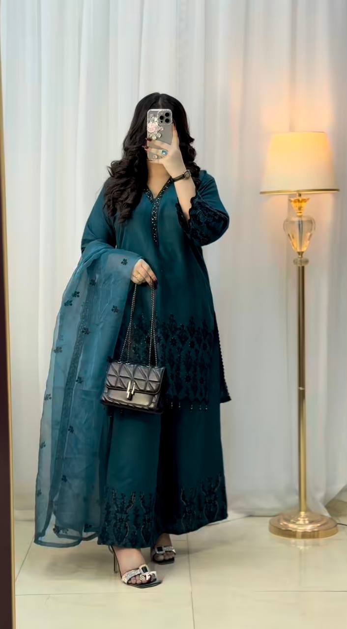 Designer silk suit set for women