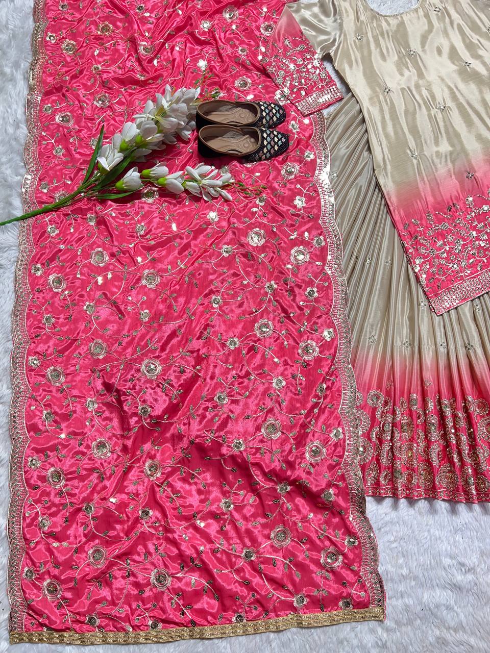 Chinnon silk lehenga set for women