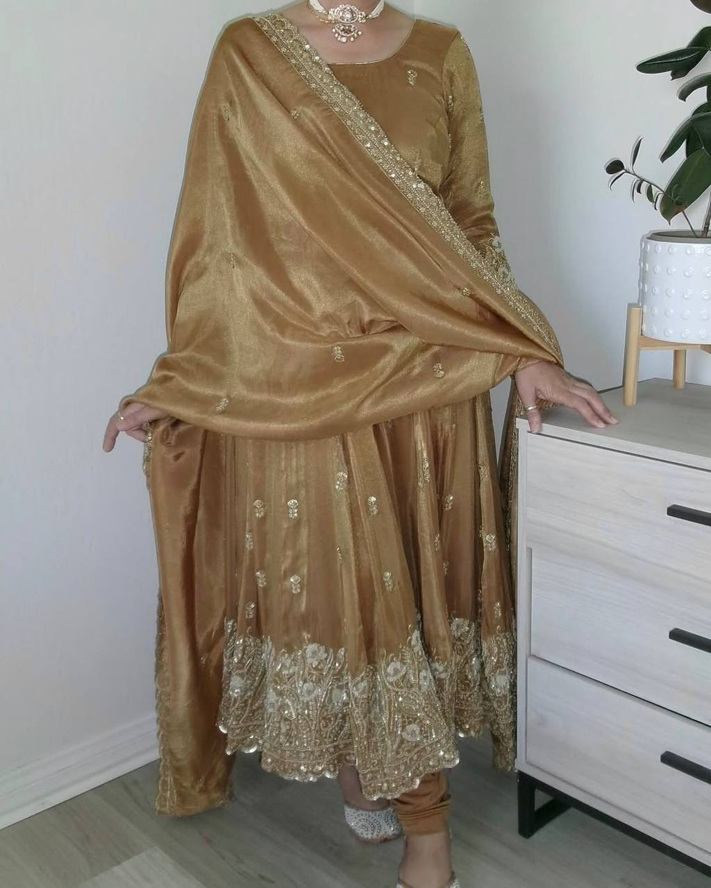 Heavy festival wear anarkali kurta set